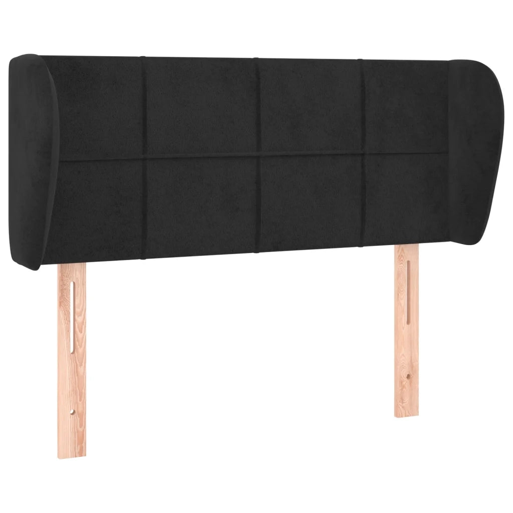 Testiera ad Orecchio-Testata con Orecchie Nera 103x23x78/88 cm in Velluto 536609