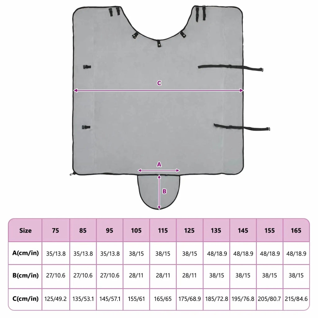 Coperta per Cavalli Grigio chiaro e rosa completo 125 cm 42013292