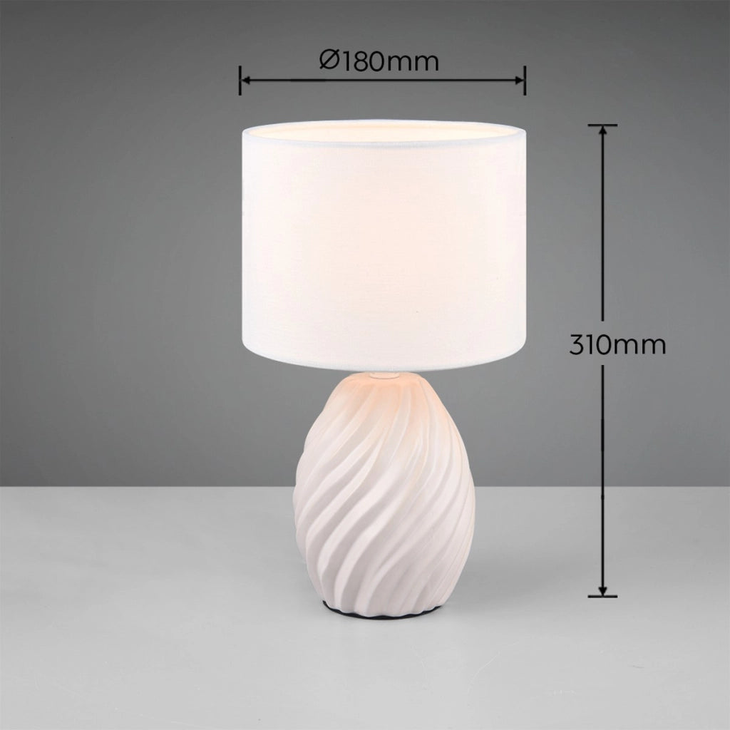 Lampada da tavolo ceramica bianca con paralume E14 MELVA
