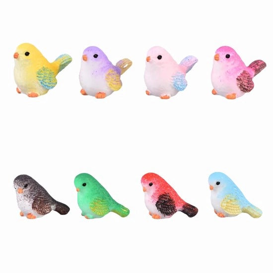 Set di 8 moderne sculture di uccelli per decorazione interna