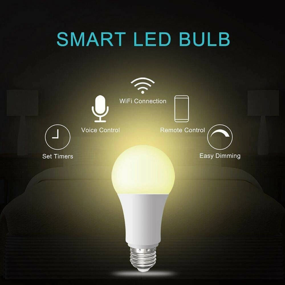 Trade Shop - Lampadina Smart Led Wifi E27 12w 2700k 6400k Dimmerabile Ios Android Alexa Google -