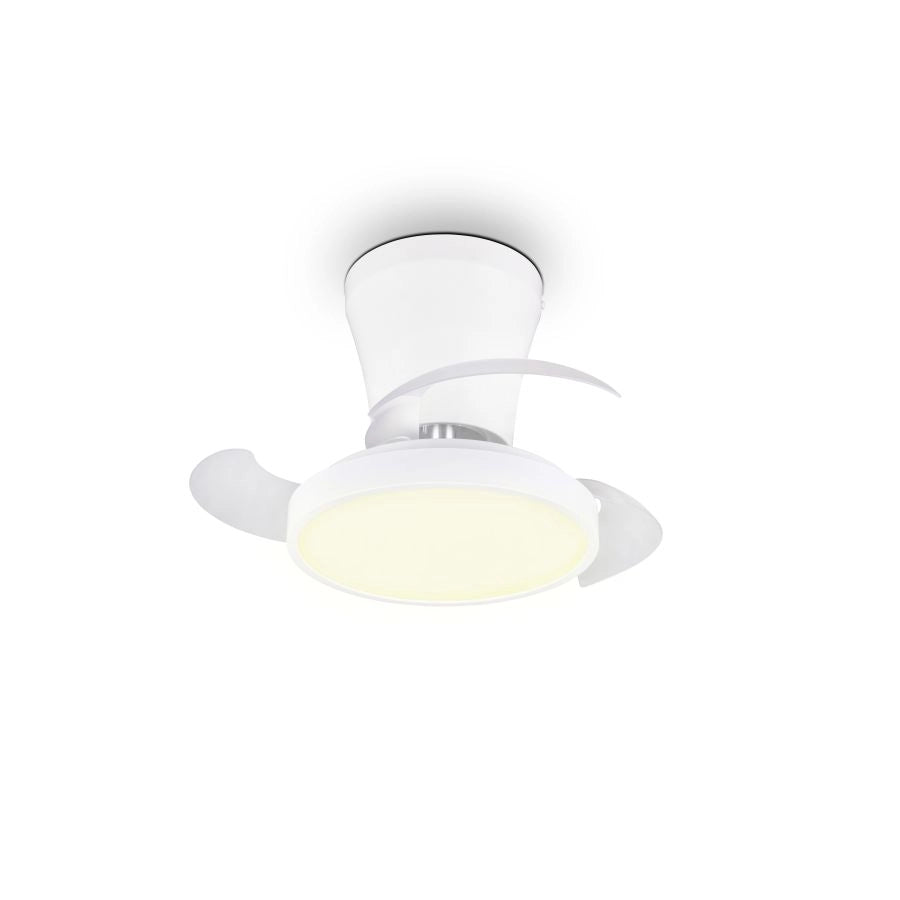 PLAFONIERA LED BIANCA CON VENTILATORE A 3 PALE A SCOMPARSA 2700K/6500K MOSS
