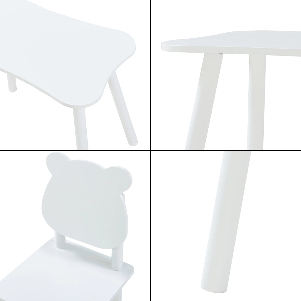 Set Panjang Tavolo e 2 Sedie per Bimbi - Bianco [en.casa]