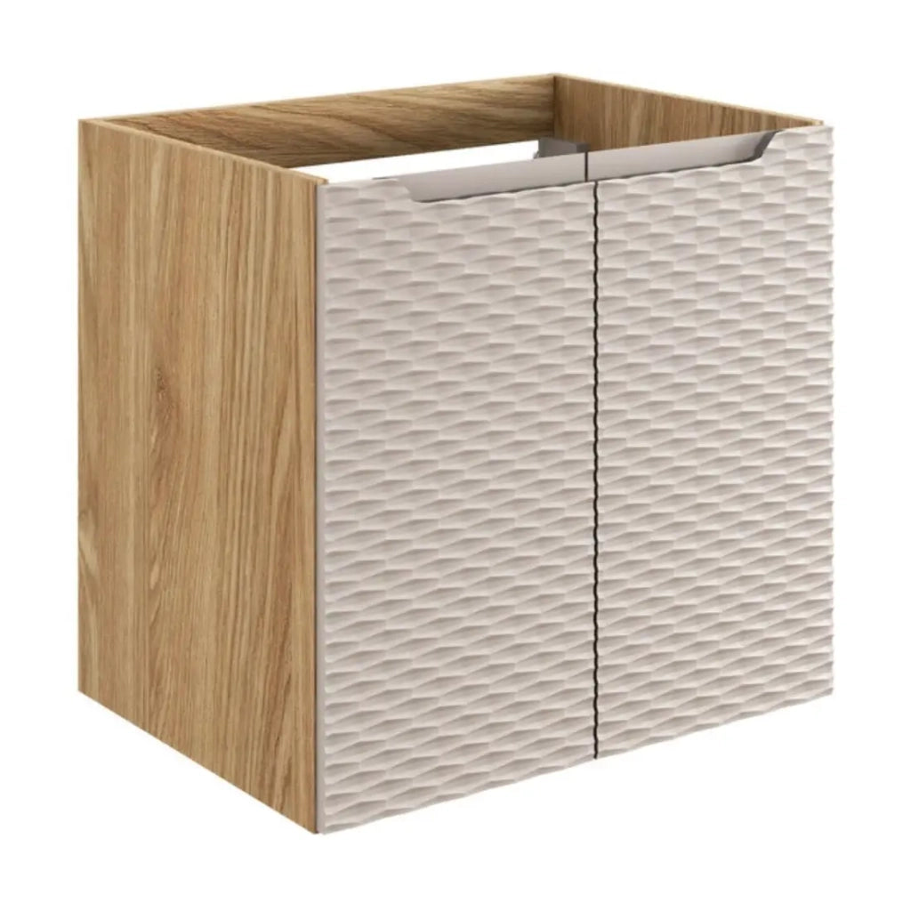 Mobile sotto lavabo YOKA – Beige e quercia chiara 60 cm