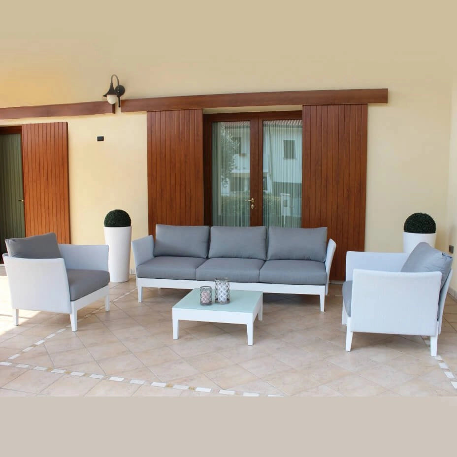 Salotto da Giardino con cuscini 5 posti in Alluminio Textilene - LOVEL