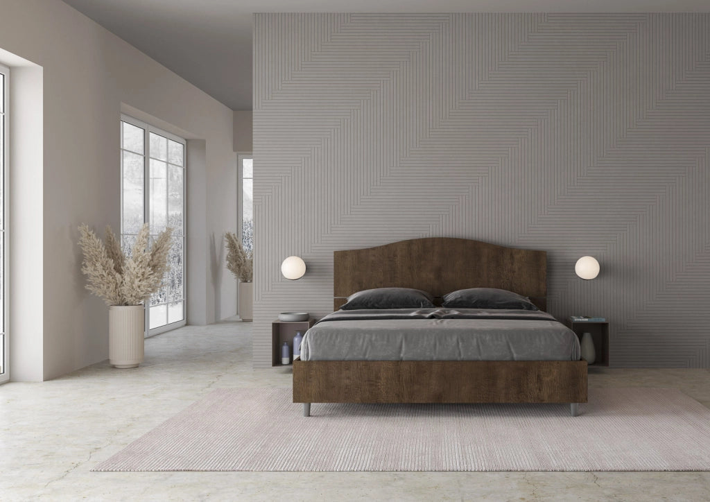 BS COM Letto matrimoniale contenitore 160x200 noce