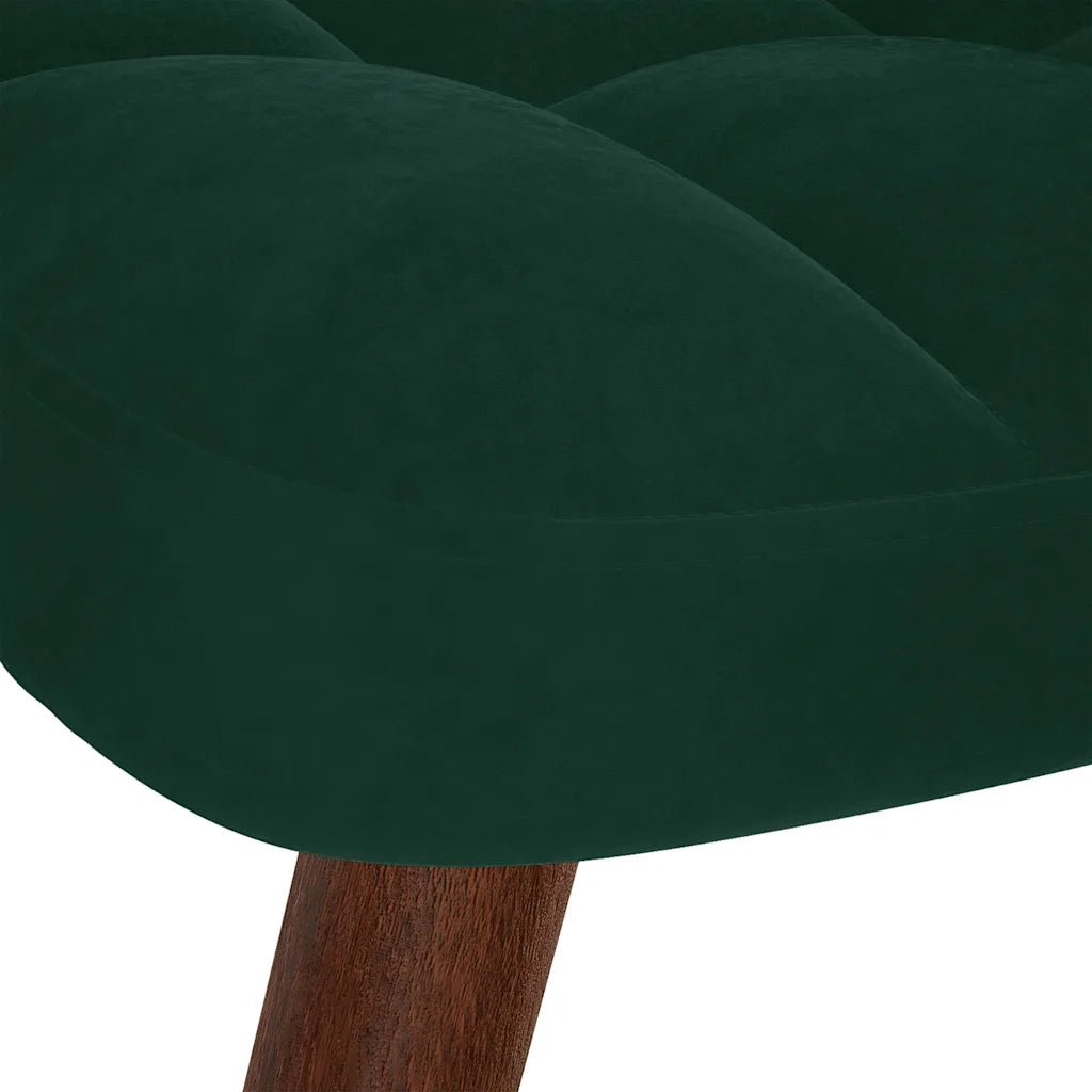 Poltrona Relax | Sedia Relax con Sgabello in Velluto Verde Scuro