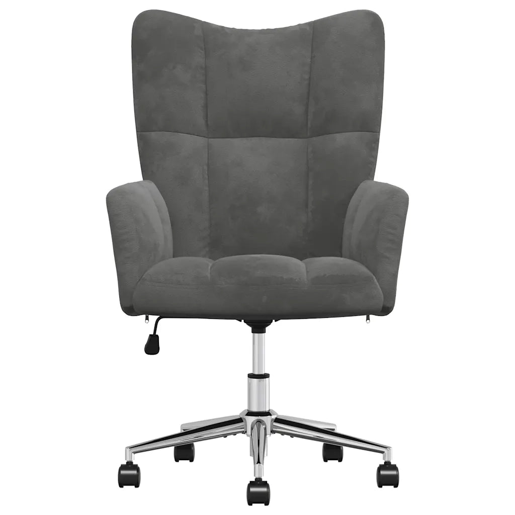 Poltrona | Sedia Relax Grigio Scuro in Velluto