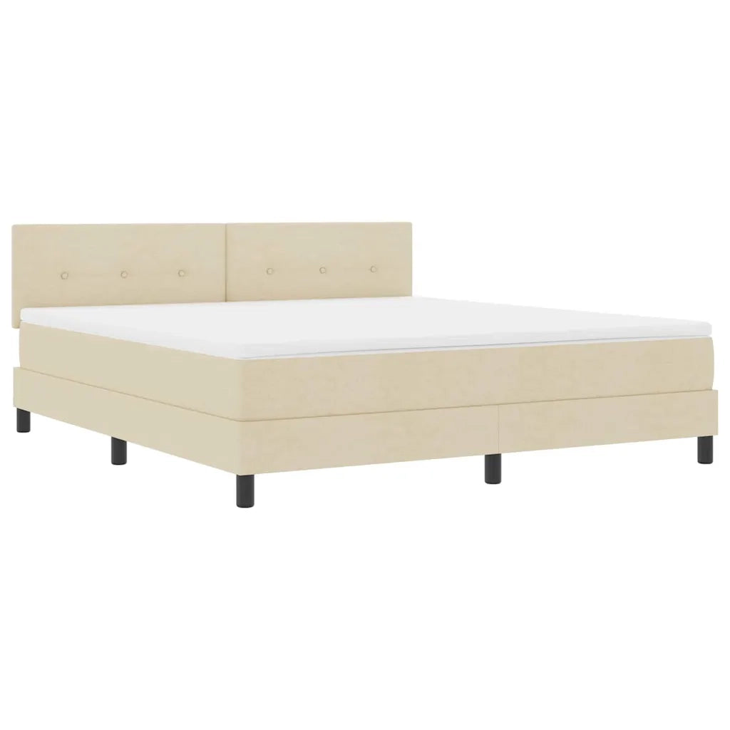 Letto a molle con materasso con led Crema 180 x 200 cm Tessuto