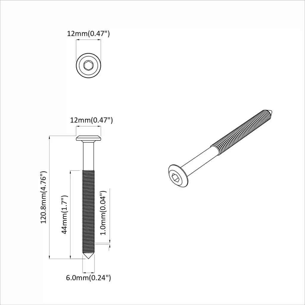 Vite 12 pcs Argento M6 x 100 mm Acciaio 864419