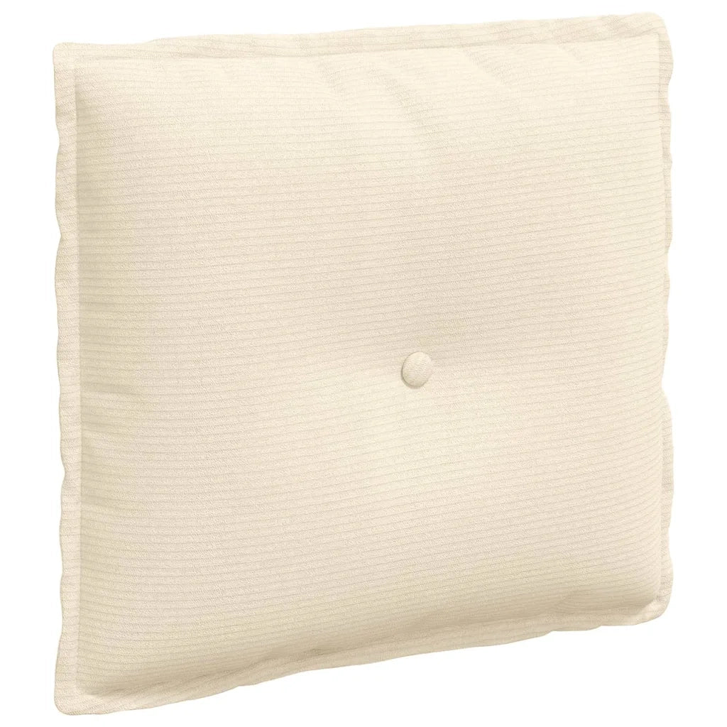 Cuscino per Schiena | Cuscino dorsale Crema 50 x 45 cm Tessuto in Cords