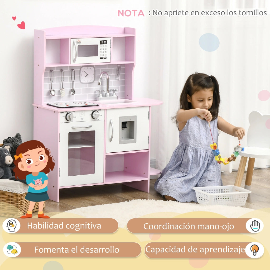 Casetta da Cucina per Bambini ¨C Minimal ¨C Rosa 70x29x90 cm