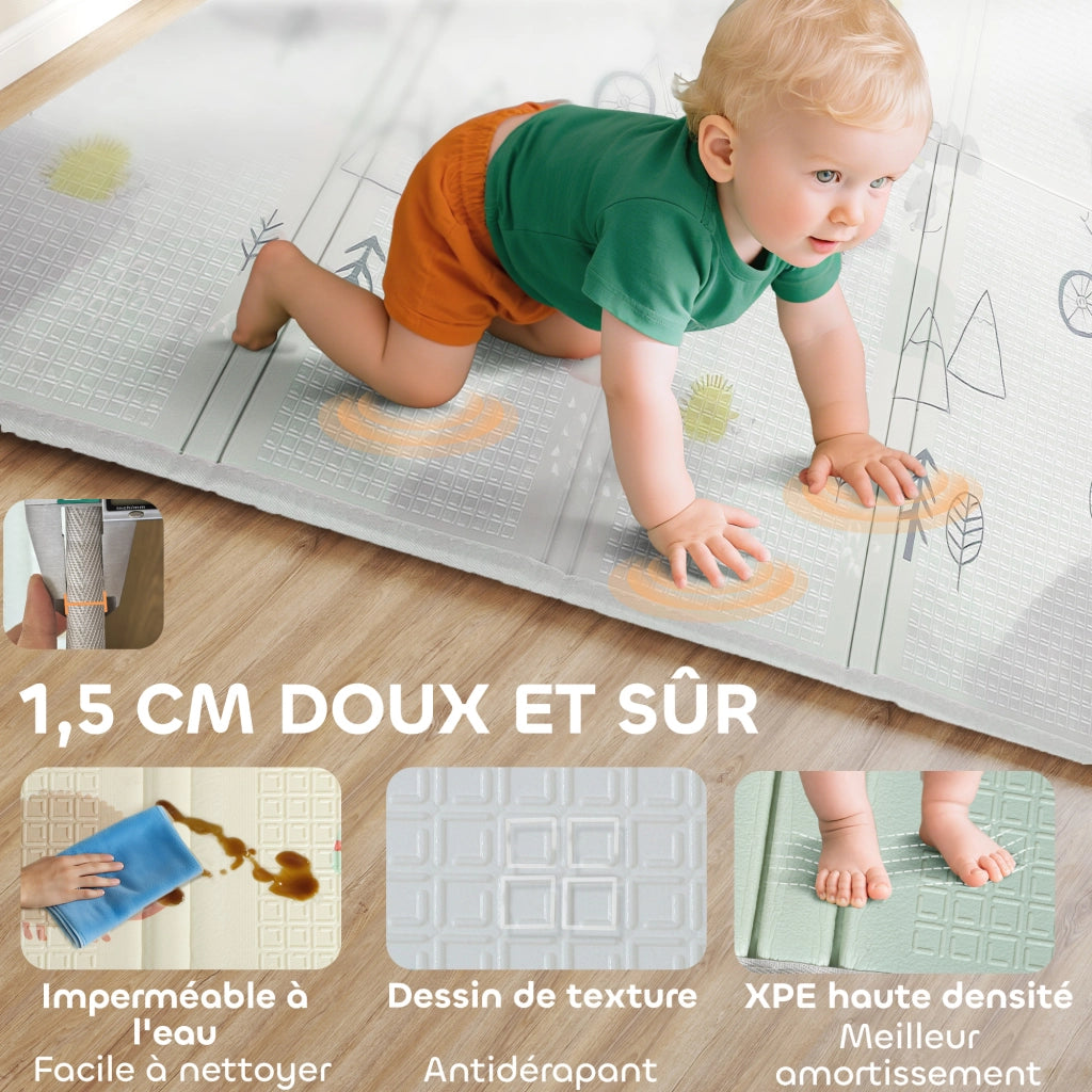 Tappeto gioco per bambini reversibile ¨C Minimal ¨C 200x150 cm multicolore