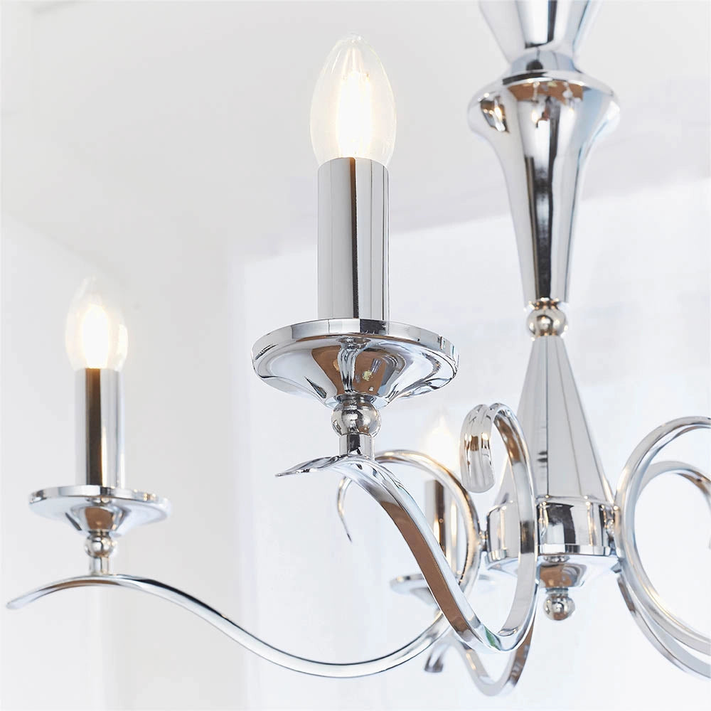 Lampadario Kora Endon cromato 5 luci E14 dimmerabile