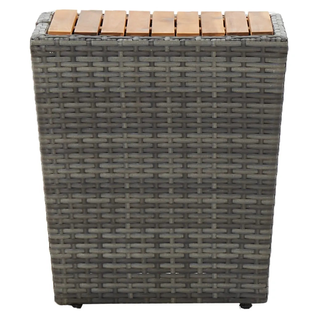 Set da Bistrot 3 pz in Polyrattan e Legno Acacia Grigio 3058367