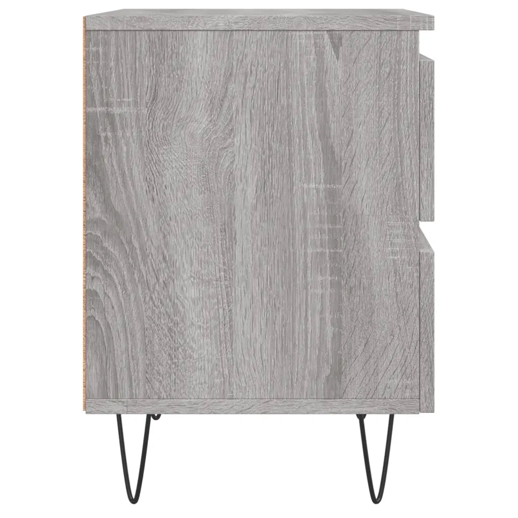 Comodini 2pz-Set di 2 Tavolino da notte Grigio Sonoma 40x35x50 cm in Legno Multistrato 362267