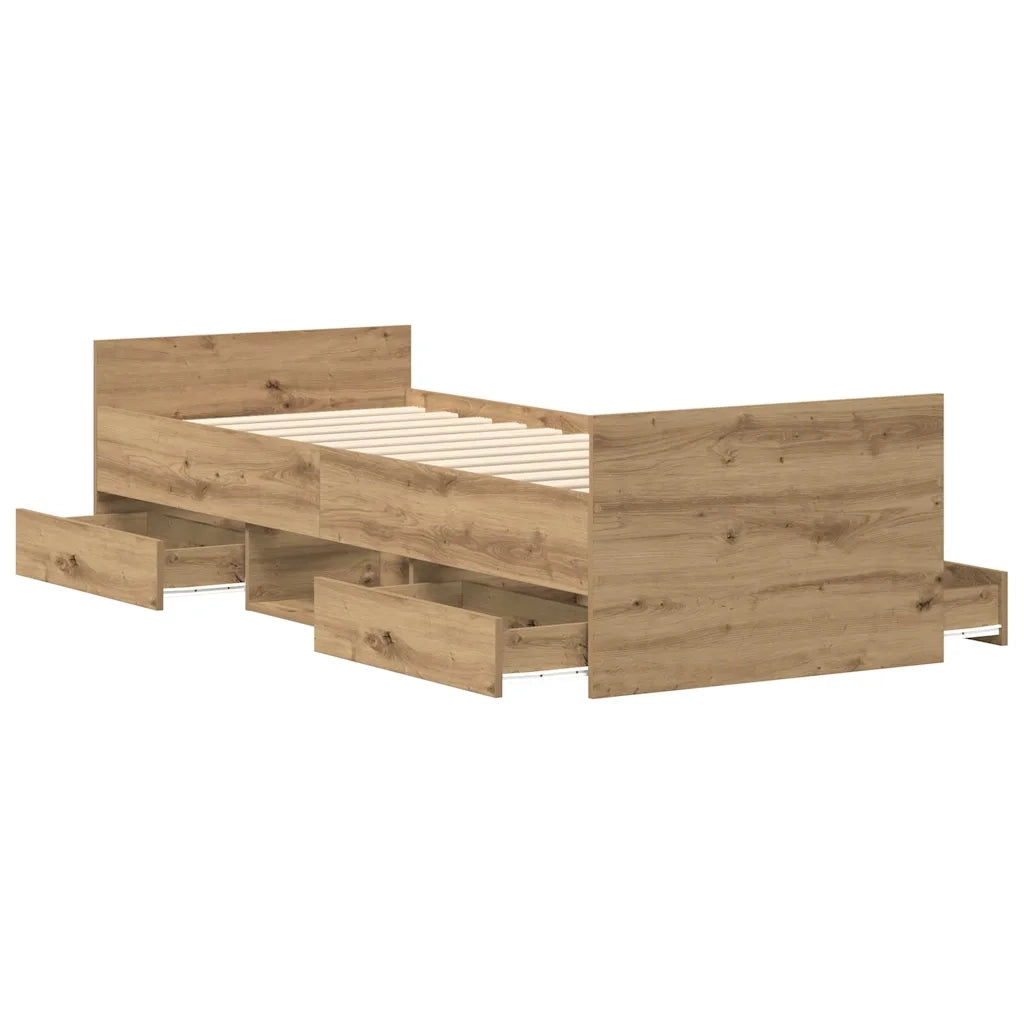 Giroletto senza Materasso-Struttura Letto Rovere Artigianale 90x190cm 193511