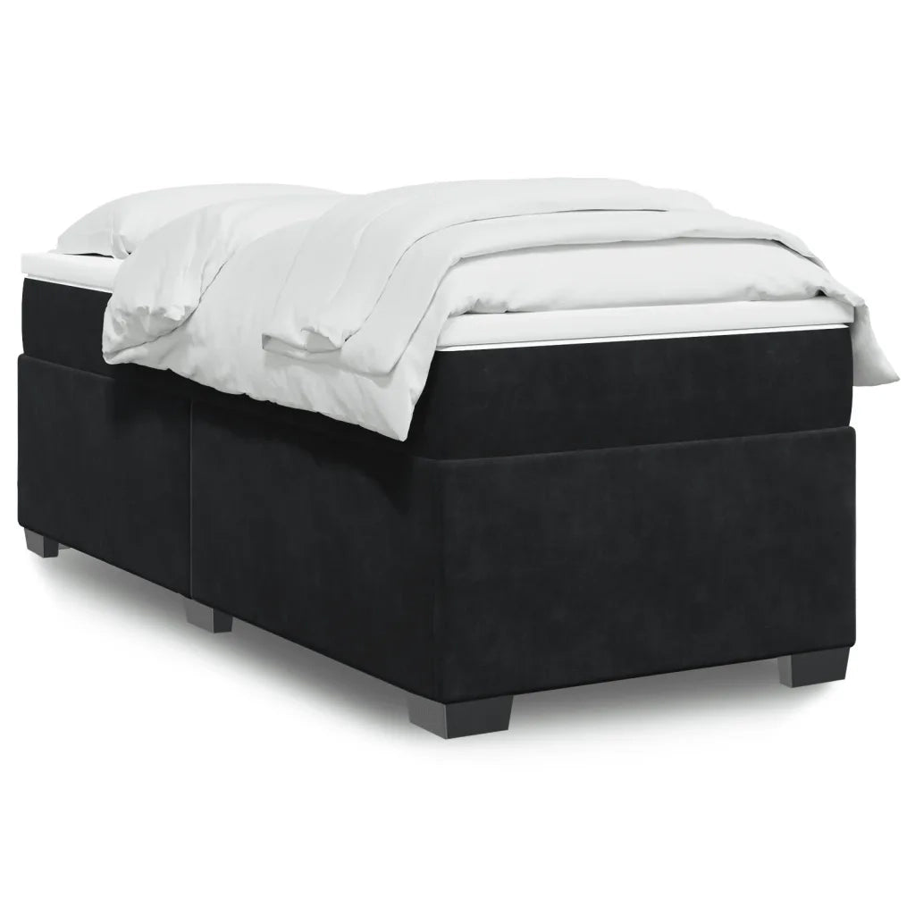 Giroletto a Molle con Materasso Nero 80x200 cm in Velluto 3285247