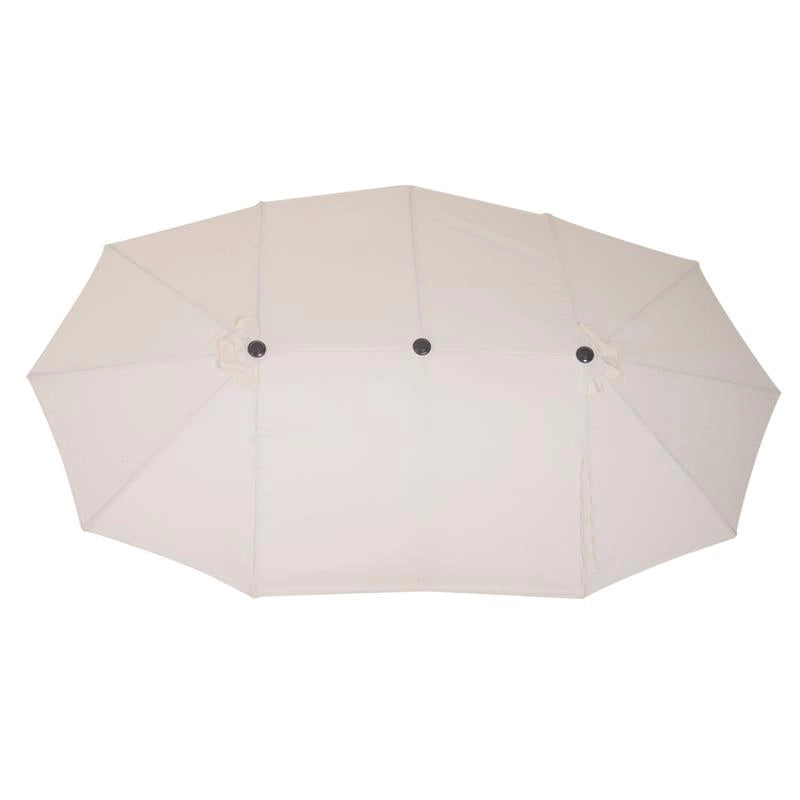 OMBRELLONE CON DOPPIO TETTUCCIO DA ESTERNI 460 X 270 X 240 BEIGE E MARRONE