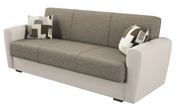 Divano miami 3 posti ecopelle grigio tessuto grigio