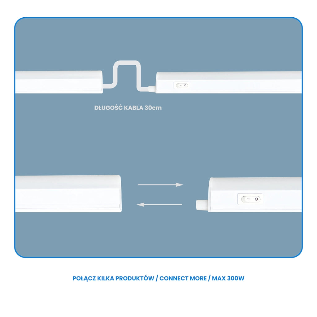 Lampada sottopensile 90cm bianca LED 12W 4000K Vito