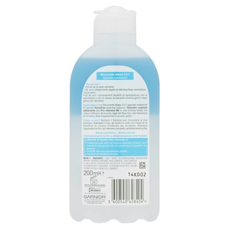 GARNIER SENSITIVE STRUCCANTE BIFASE 2 IN 1 WATERFPROOF DA 200 ML