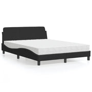 Letto con Materasso Dover Nero 140x200 cm in Velluto