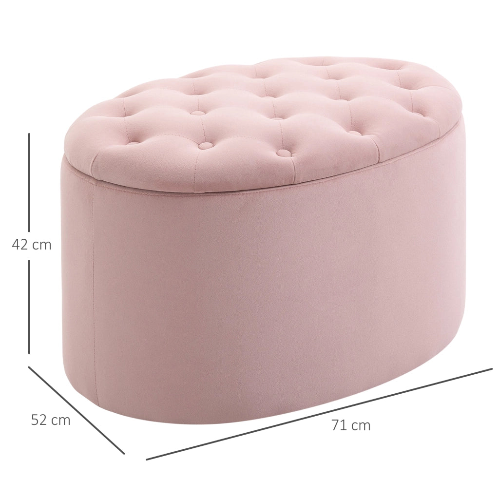 Pouf Contenitore Imbottito in Velluto ¨C Zephmum ¨C Rosa