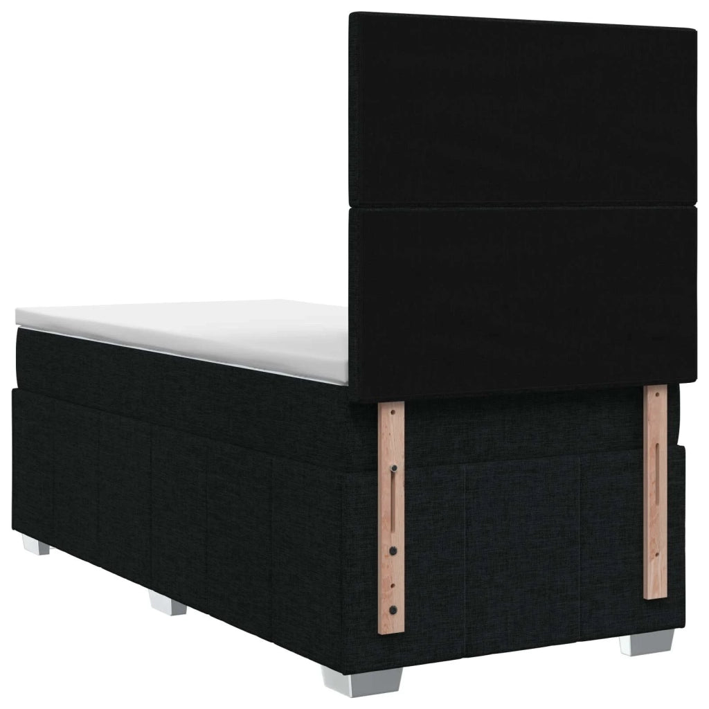 Letto Box Spring LED con Materasso Nero 80 x 200 cm Tessuto 3455474