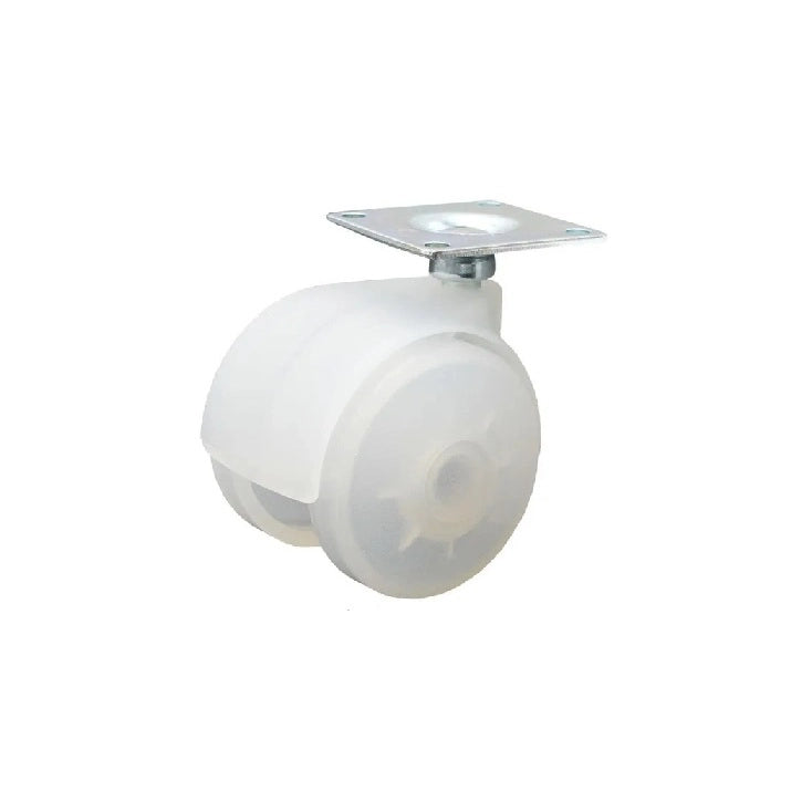 RUOTA NYLON MM.50 NEUTRA CON PIASTRA 42X42