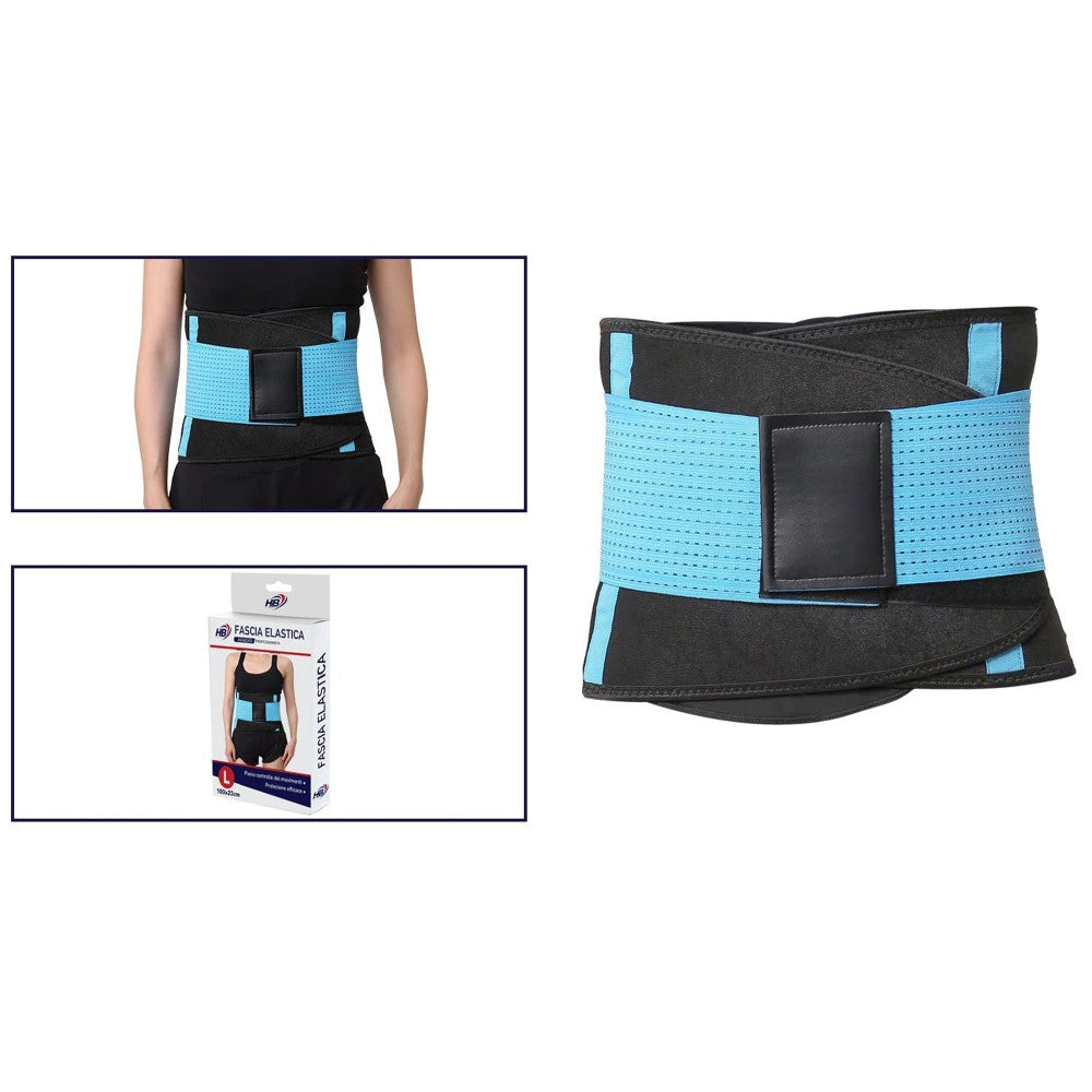 Trade Shop - Fascia Lombare Supporto Per La Schiena Cintura Di Sostegno Trainer Pancia Unisex - Celeste   L