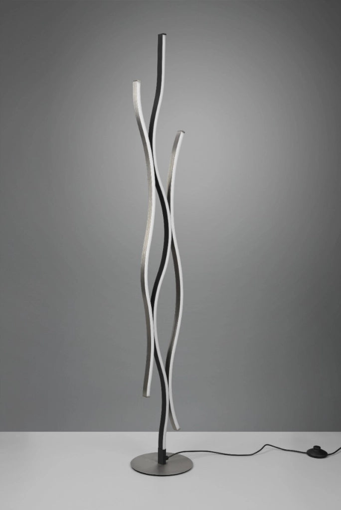 Lampada da terra LED Blaze argento Trio 28W dimmer