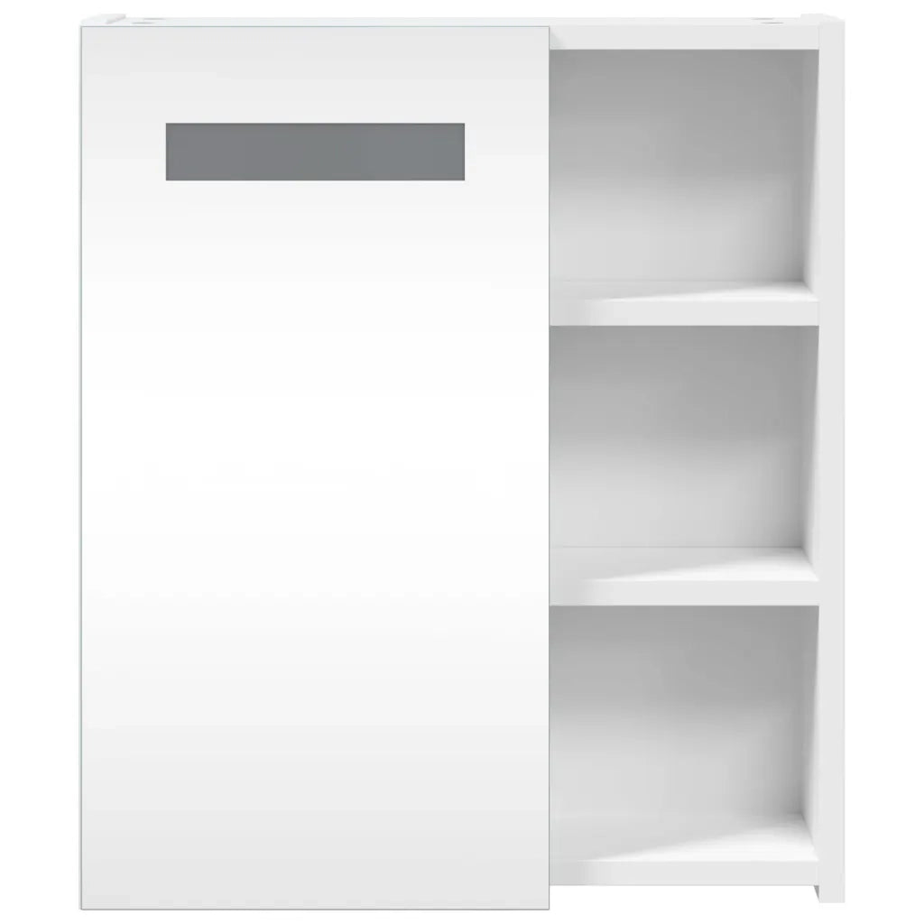 Armadietto Bagno con Specchio e LED Bianco 45x13x52 cm 357965