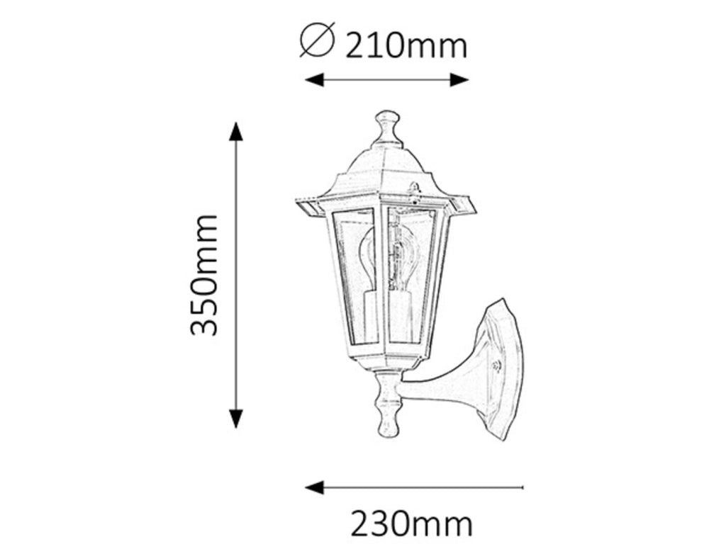 Applique esterna classica Rabalux Velence bianca E27 IP43
