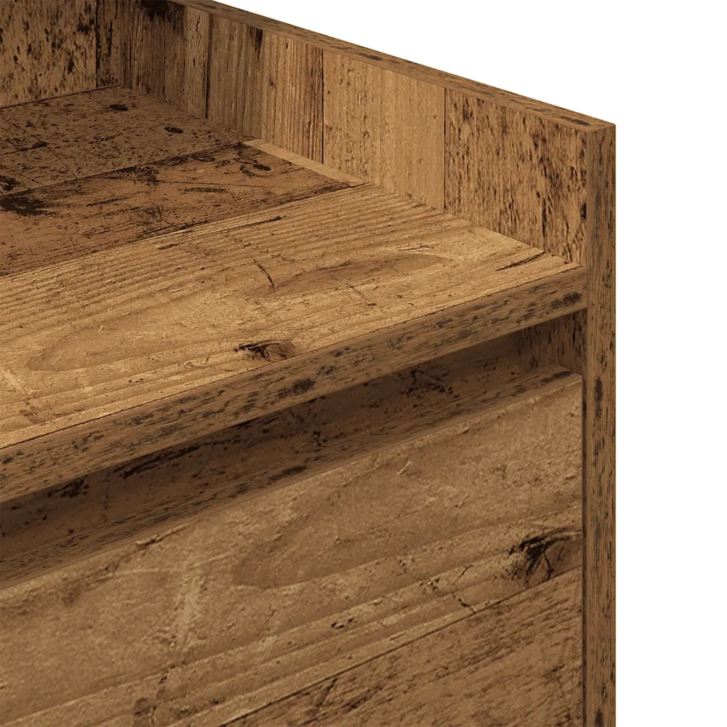 Comodino con 2 Cassetti Legno Antico 38x34x80 cm 861369