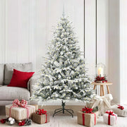 Albero di Natale Artificiale Pre-illuminato con Set di Palline