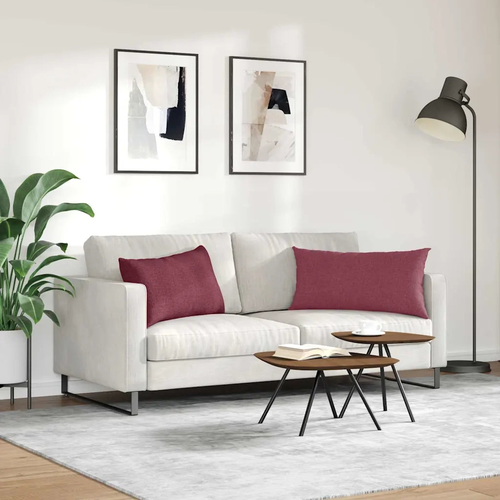 Cuscini da Divano 2 pcs Rosso Vino 80 x 40 cm Tessuto 42013699