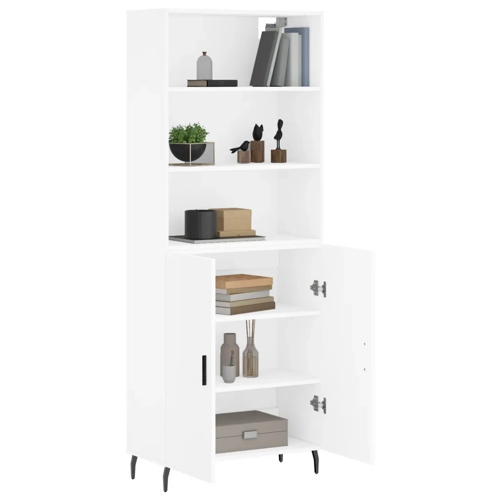 Credenza-Buffet-Armadio da cucina Bianca 69,5x34x180 cm in Legno Multistrato 498757
