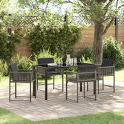 Set da Pranzo per Giardino 5 pcs Grigio polyrattan 3380750