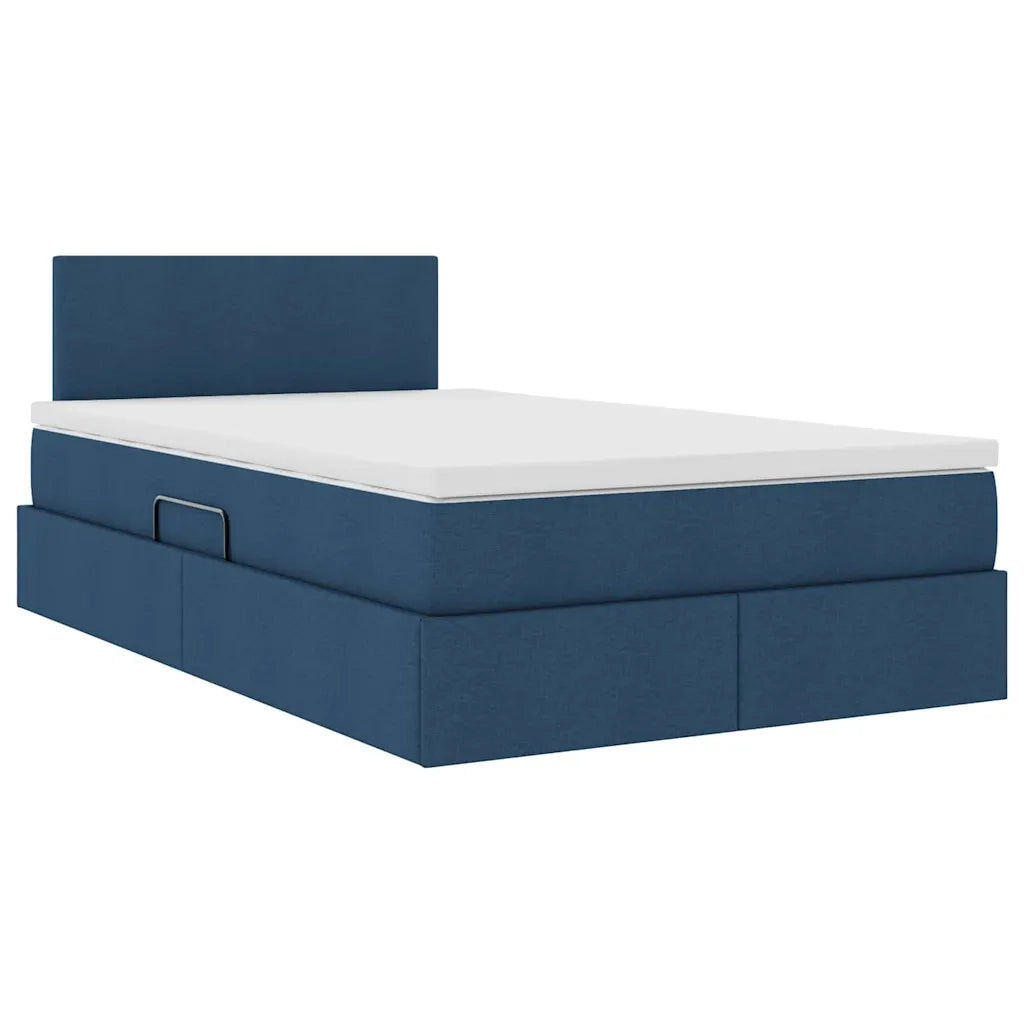Letto con contenitore e materasso con testiera Blu 120 x 200 cm 3370442