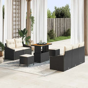 Set Divano da Giardino con cuscino 8 pcs Nero polyrattan 3362600