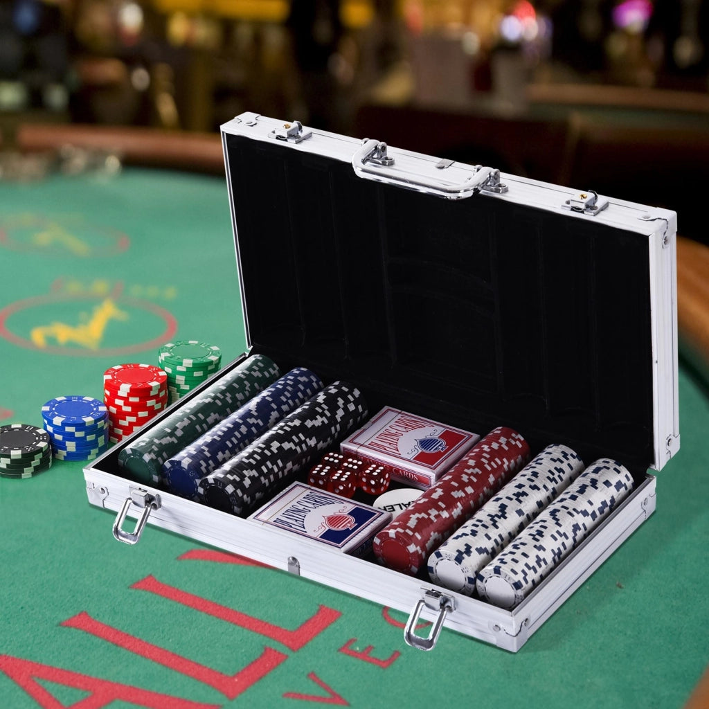 Set da Poker con 300 Fichas ¨C Minimal ¨C Aluminio