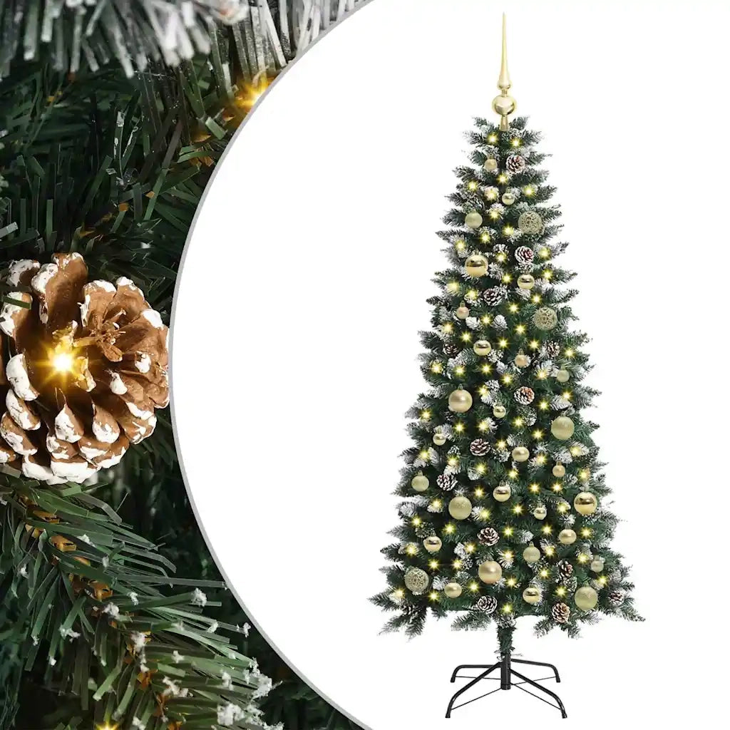 Albero di Natale | Decorazioni natalizie artificiale con 150 LED Verde 150 cm