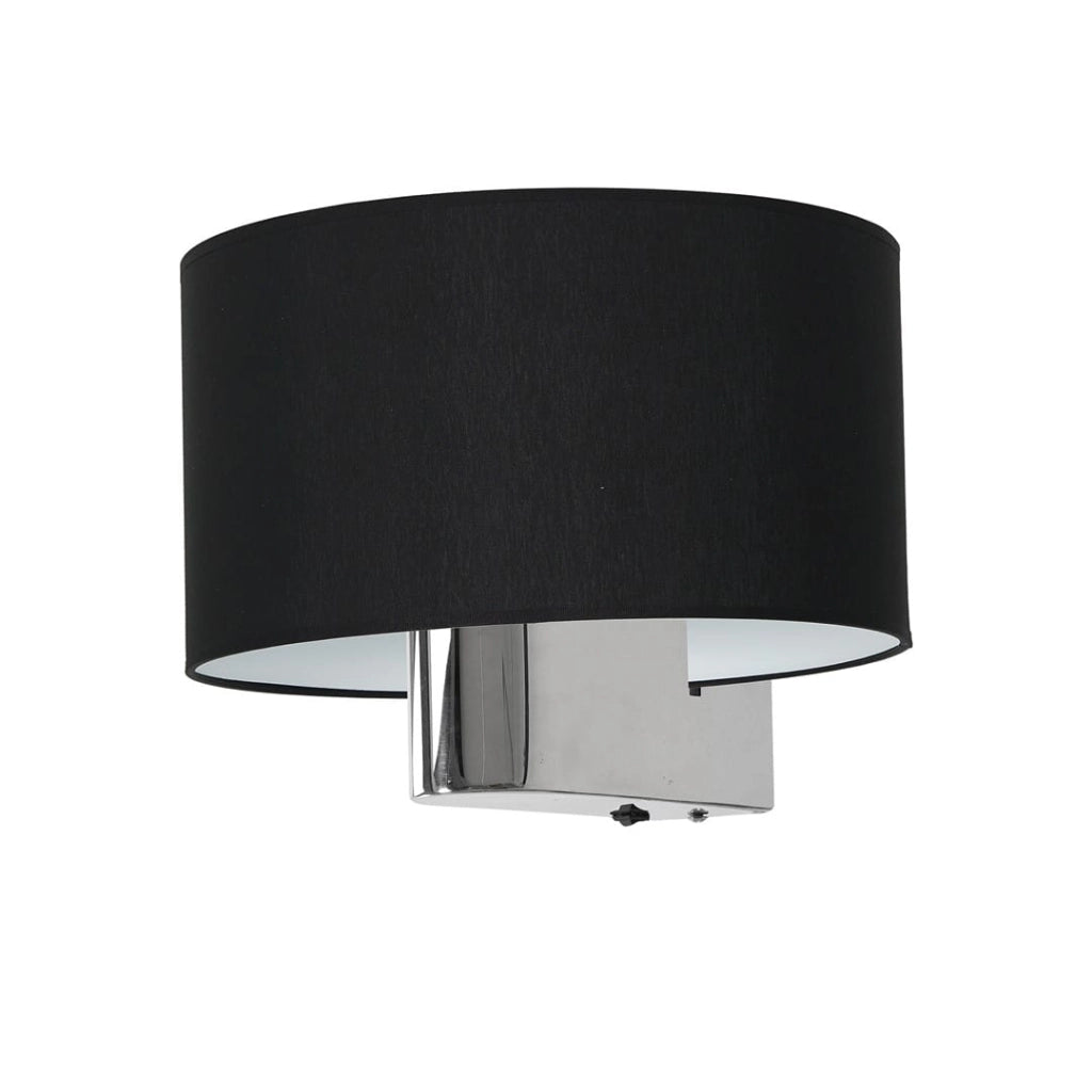 Applique Milagro Casino ML6377 E27 60W nero cromo tessuto