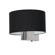 Applique Milagro Casino ML6377 E27 60W nero cromo tessuto