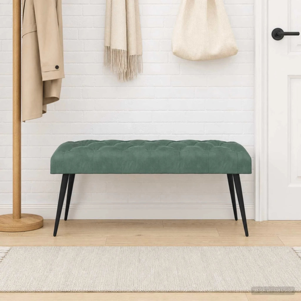 Panchina con bottoni imbottiti Verde Mare 110 x 40 x 46 cm 42038582