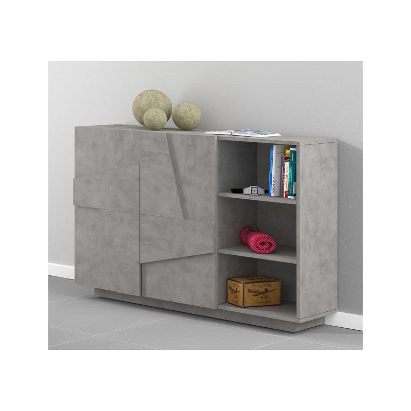 Mobile Multiuso Ping 120 – 2 ante/ 3 vani – Cemento Bronx
