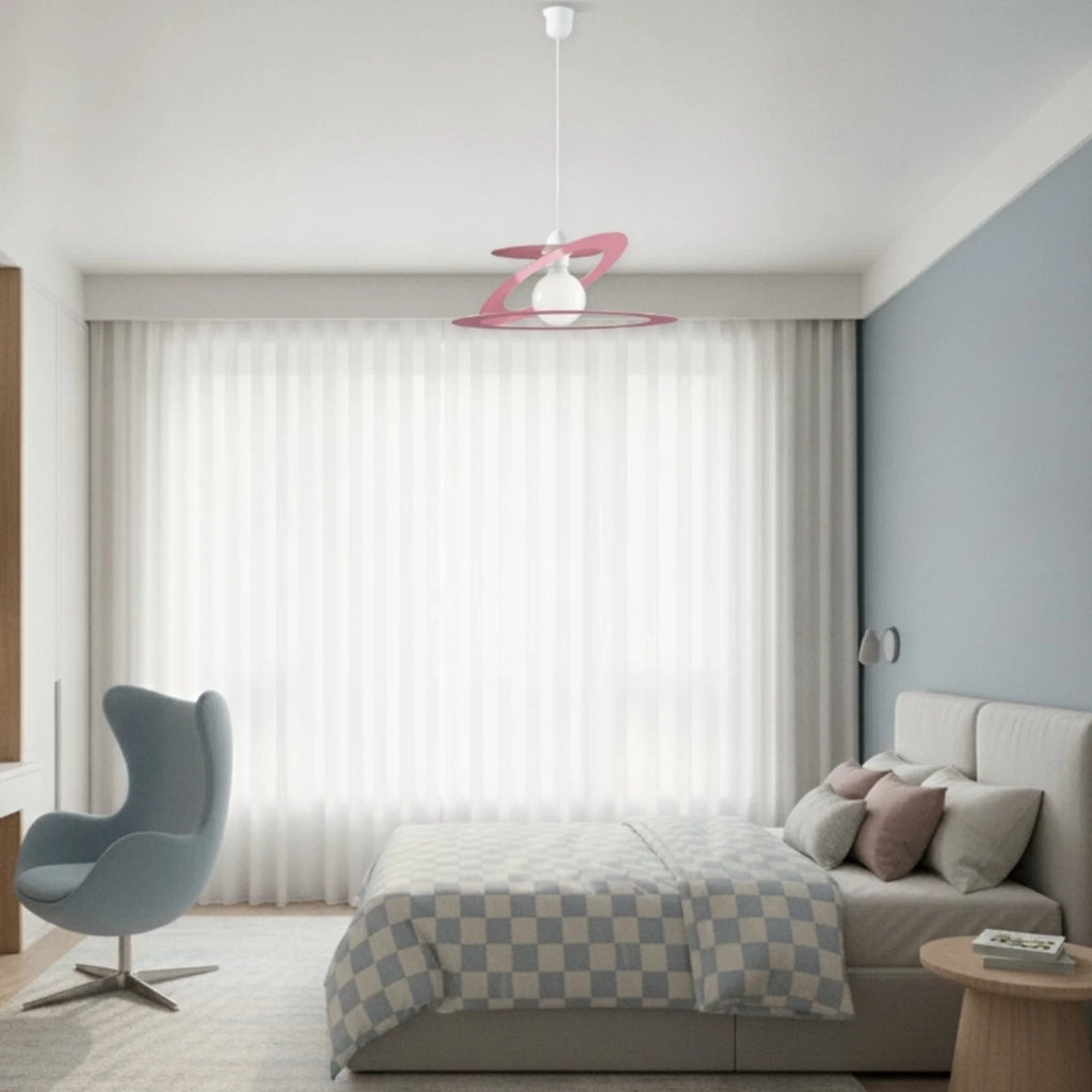 Sospensione Geko 1 Luce Rosa e Bianco LuceArt Classic