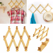 Trade Shop - Appendiabiti Appendipanni Da Parete Legno 10 Posti A Fisarmonica Estensibile -