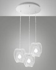 Camp Lampada a Sospensione in Metallo Colore Bianco Ø500mm, Design Moderno e Struttura Elegante per Illuminazione Interni Classe 1 IP20